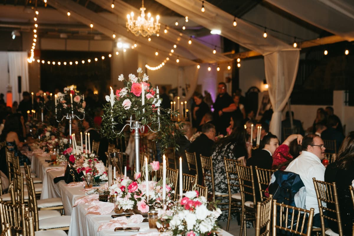 Wedding Dinner Under the Lights