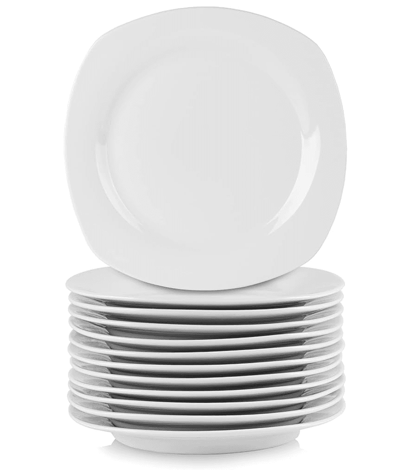 White Square Dinner Plate