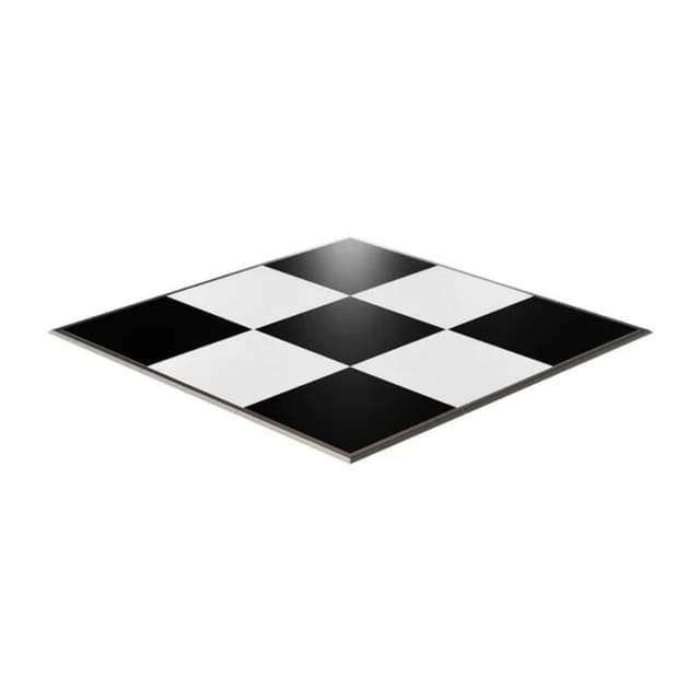 Rentable dance floor - with a black and white checkerboard tile like appearance