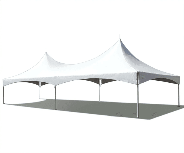 20x40 high peak tent rental setup for wedding or outdoor party
