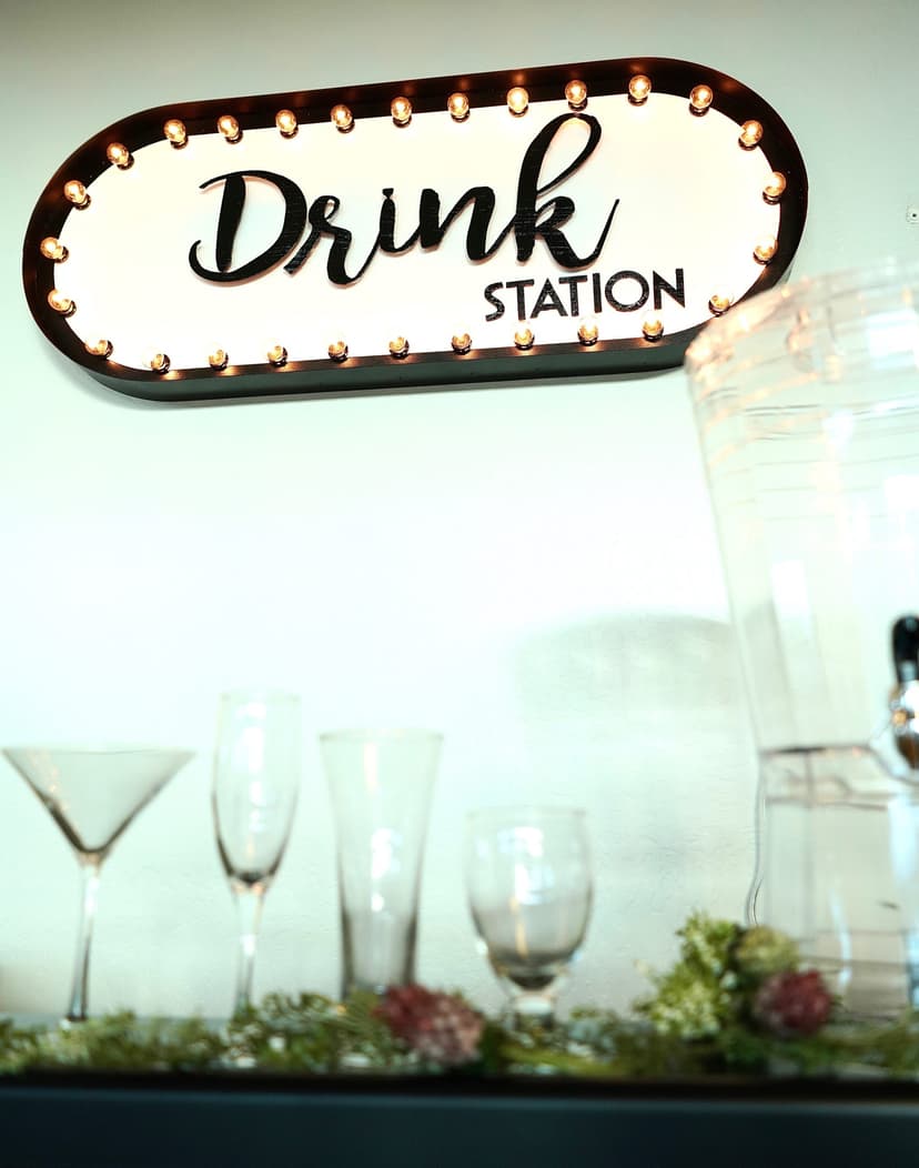Marquee “Drink Station” Sign